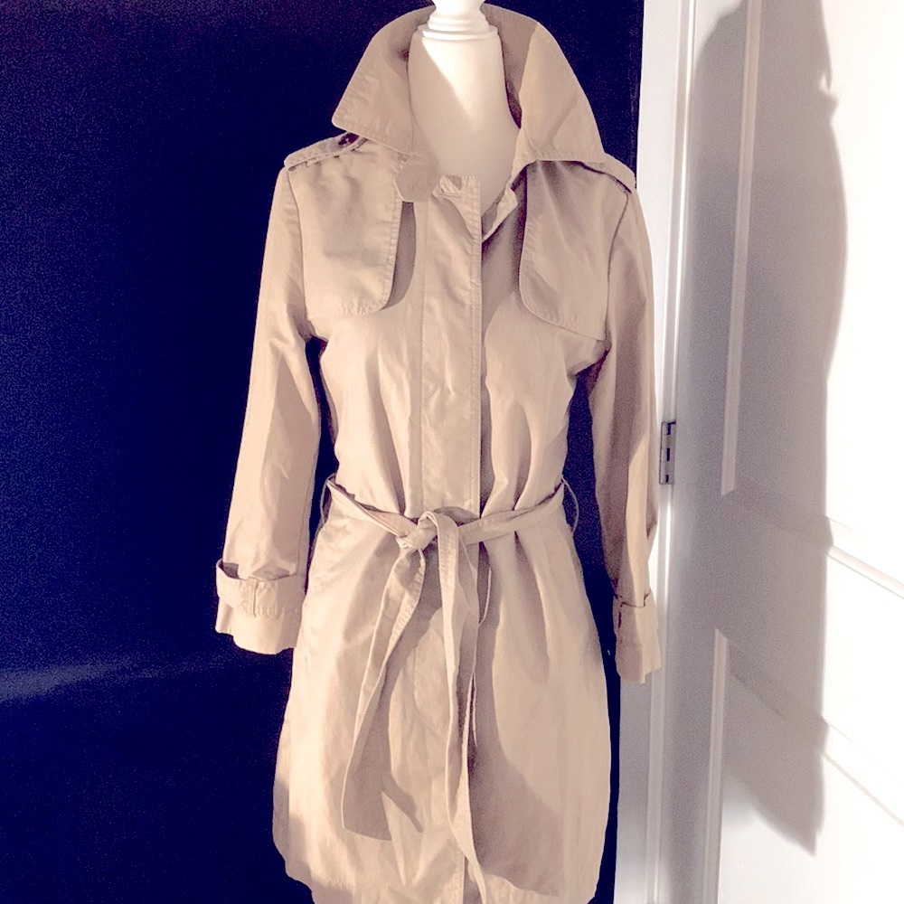 Classic KHAKI TAN Mid Thigh TRENCH COAT 🧥